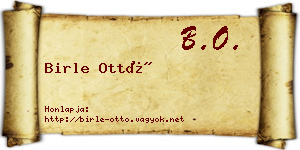 Birle Ottó névjegykártya